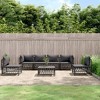 vidaXL Patio Furniture Set 7 Piece Sectional Sofa with Cushions Anthracite Steel - Garden, Patio, Deck Sofa Set - Modern Outdoor Seating - 2 of 4