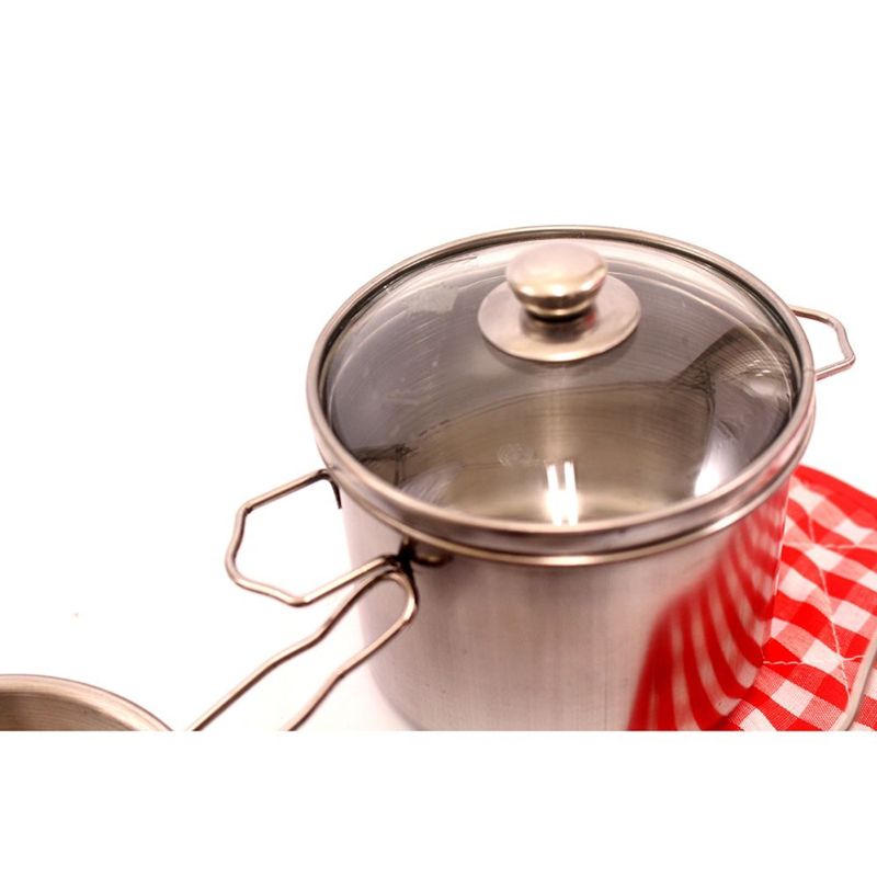 Insten Metal Pots & Pans Kitchen Cookware Playset, Pretend Food Cooking Toys for Children & Kids, 3 of 6