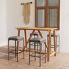 vidaXL Patio Bar Set Bar Table and Stools Patio Furniture Set with Cushions - Gray 5 Piece - 2 of 4