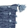 Blue with Corner Tassels 18X18 Hand Woven Filled Outdoor Pillow - Foreside Home & Garden - 4 of 4