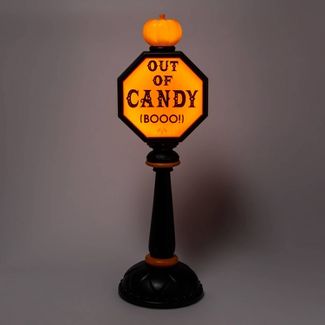 42" Light Up Trick or Treat Stop Sign Halloween Decorative Prop - Hyde & EEK! Boutique™