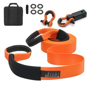 VEVOR Polyester Heavy Duty Tow Strap Recovery Kit 3" x 30 ft (MBS-36,000 lbs) Winch Strap, Triple Reinforced Loop - 1 of 4