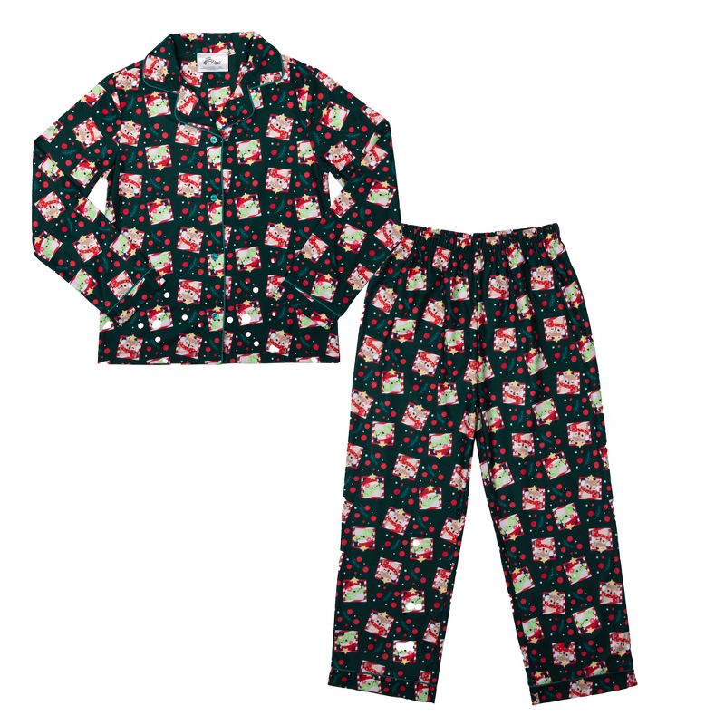 Youth Girls Squishmallows Holiday 2-Piece Sleepwear Set with Shirt and Sleep Pants, 1 of 6