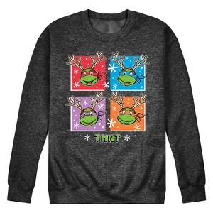Men's - Teenage Mutant Ninja Turtles - Reindeer Turtles Graphic Fleece Sweatshirt - 1 of 4