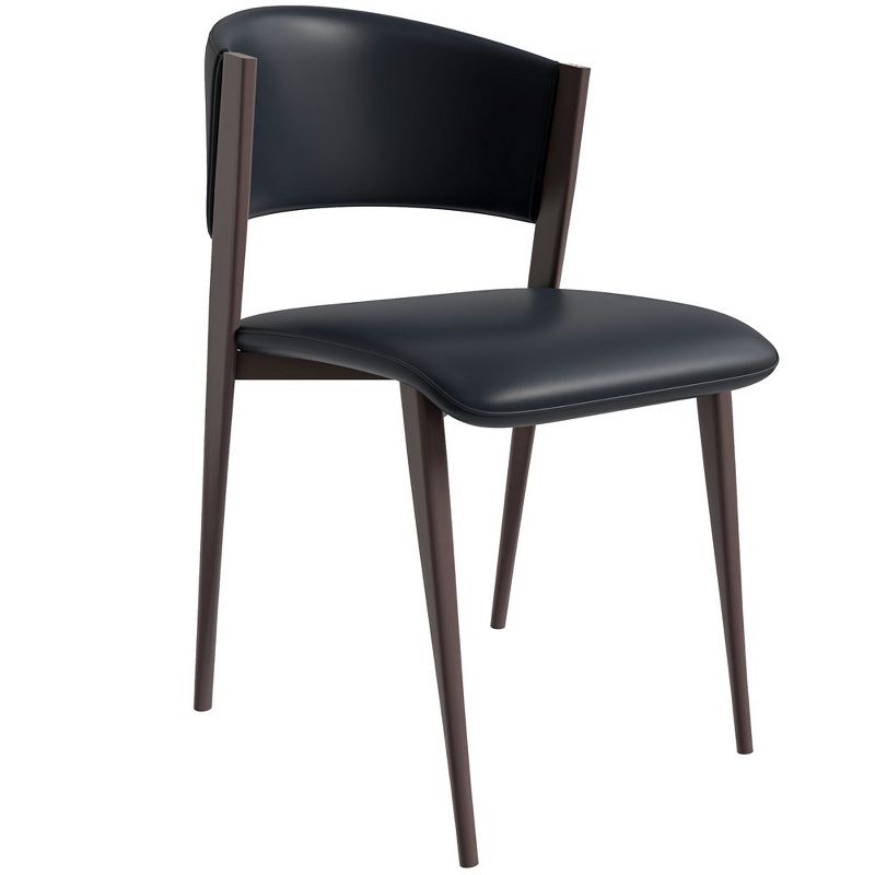 LeisureMod Aspen Modern Dining Chairs, Upholstered Leather Kitchen Room Chairs, with Metal Legs, Stylish and Ergonomic Design, 1 of 9