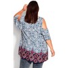 Avenue Women's Plus Size Cold Shoulder Frill Top - image 3 of 4