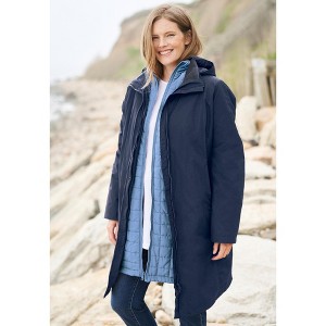 Woman Within Plus Size 3-In-1 Hooded Taslon Jacket - 1 of 4