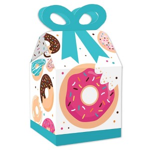 Big Dot of Happiness Donut Worry, Let's Party - Square Favor Gift Boxes - Doughnut Party Bow Boxes - Set of 12 - 1 of 4