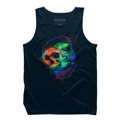 Men's Design By Humans Glitch Skull By clingcling Tank Top
