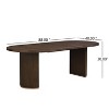 Christopher Knight Home Damian 88" Modern Minimalist Oval 6 Seater Dining Table with Double Pedestal Base Walnut - 3 of 4