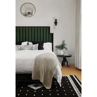 Noho Black and Ivory Rectangular Synthetic Area Rug