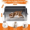 Stainless Steel Litter Box with Lid, XL Metal Cat Litter Box with Removable High Sided Enclosed - 3 of 4