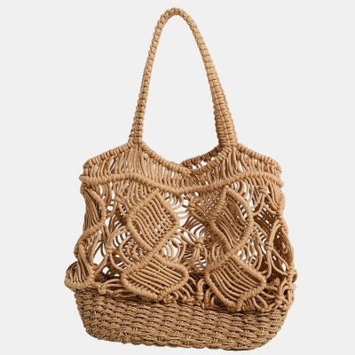 Women's Braided Straw Handbag - Cupshe