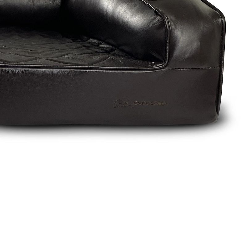 BuddyRest Grand Supreme Premium Leather Memory Foam Dog Bed, 4 of 6