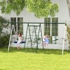 Whisen 5 in 1 Heavy-Duty Kids Swing Set, Versatile Play with Swings, Glider, Climbing Steps, Gft for Kids - Green - 3 of 4