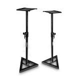 PylePro PSTND35.5 Telescoping Adjustable Height Metal Heavy Duty Studio Monitor Speaker Stands Pair with Cable Clip, Black