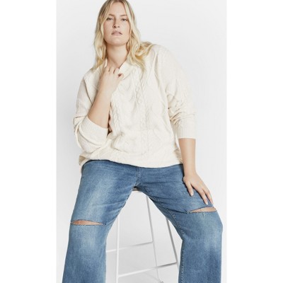 Women's Plus Size Jojo Sweater - cream | CITY CHIC