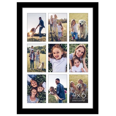 Americanflat 14x20 Collage Picture Frame with Polished Plexiglass, Fits Nine 4x6 Photos or One 14x20 Photo, Signature Collection ¬ñ Black