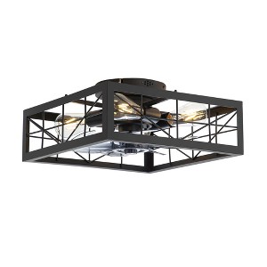 Airsurfer 16-Inch Black Low Profile Ceiling Fans with Remote - 1 of 4