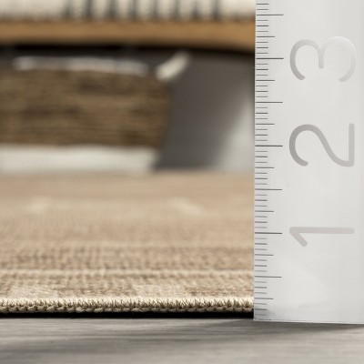 Velma Beige Synthetic Washable Reversible Area Rug, 5' x 8'
