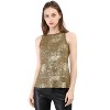 INSPIRE CHIC Women's Party Shiny Sleeveless Keyhole Back Club Metallic Tank Top - 2 of 4