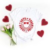 S.W.Smiley Peace Love Valentine Smiley - Women's Short Sleeve Graphic T-Shirt - 2 of 4