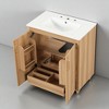 30-Inch Natural Bathroom Vanity with Sink, Freestanding Cabinet with 2 Doors & 1 Drawer, Ceramic Top with 8-Inch Faucet Mount - 4 of 4