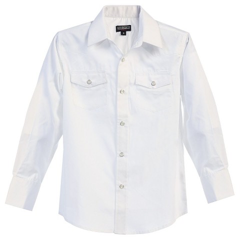 Gioberti Boys Casual Western Solid Long Sleeve Shirt With Pearl Snaps - image 1 of 3