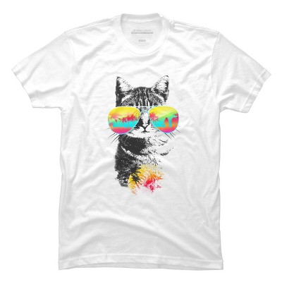 Men's Design By Humans Cat Breeze By Artemple T-Shirt