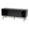 Baxton Studio Truett Modern Dark Brown Finished Wood and Two-Tone Black and Gold Metal TV Stand - 3 of 4