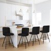 Bekrvio 26" Swivel Counter Height Bar Stools Set of 1/2/3/4, Faux Leather or Velvet Upholstered with V-Shaped Metal Base for Kitchen Island - 3 of 4