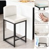 GustoWave 24.8"H Modern Faux Leather Bar Stools Set of 2, Upholstered Counter Stools with Low Back, Metal Frame for Kitchen Island - 2 of 4