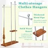 INFURNIC Garment Racks Industrial Coat Rack with Solid Wood Shelves and Stainless Steel Frame for Coats Shoes Bags, Brown, 34.6"*11.8"*70" - 4 of 4