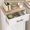 10-Gallon Trash Storage Cabinet with Tilt-Door - 2-Tier MDF Organizer, Fits Standard Trash Cans, Anti-Tip Design for Kitchen/Laundry Room - 4 of 4