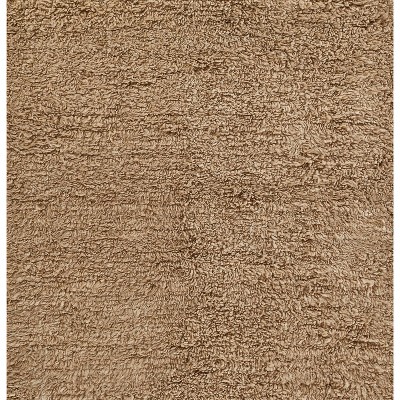Natural Geometric Handwoven Wool Shag Rug, 2 ft x 3 ft