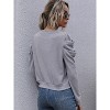 Women Cardigan Slim Fit V-Neck Short Knit Cardigan Lamb Leg Sleeves - 2 of 2