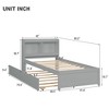 Twin Size Platform Bed with Trundle and Bookcase - 3 of 4