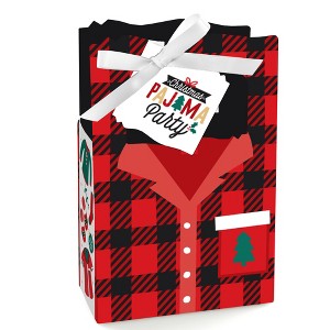 Big Dot of Happiness Christmas Pajamas - Holiday Plaid PJ Party Favor Boxes - Set of 12 - 1 of 4