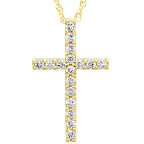 Pompeii3 1/3 Ct Diamond Cross Pendant Necklace 18