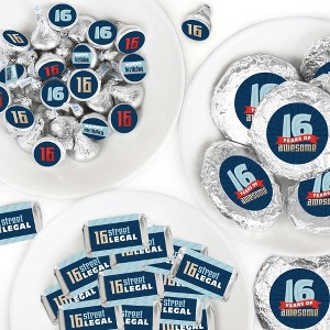 Big Dot of Happiness Boy 16th Birthday - Sweet Sixteen Birthday Party Candy Favor Sticker Kit - 304 Pieces - 1 of 4
