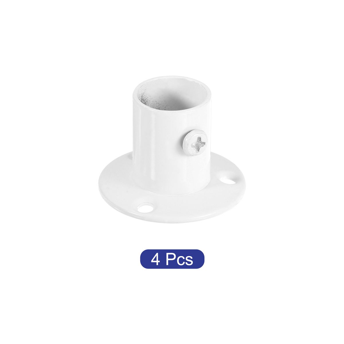 Unique Bargains Wall Mount Pole Sockets Flange Holder Closet Curtain Rod Bracket 4 Pcs - thumbnail 3