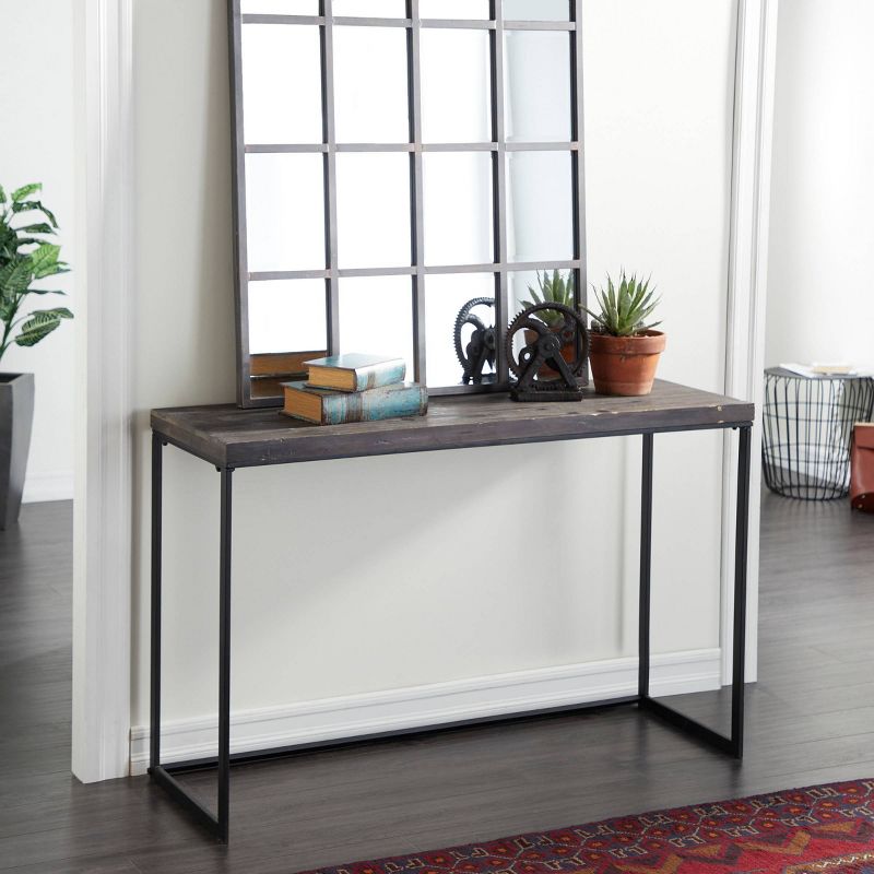 Contemporary Metal Console Table Brown - Olivia &#38; May, 3 of 7
