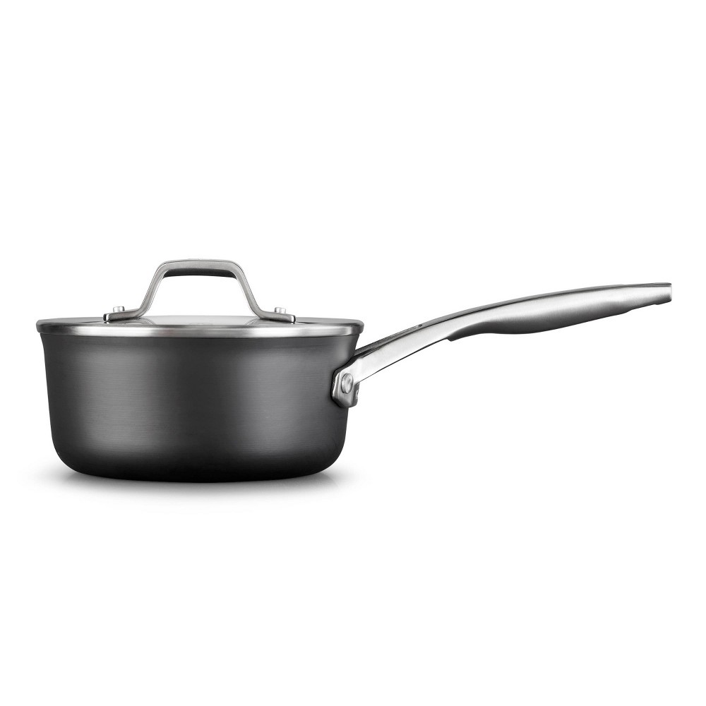 Photos - Stockpot Calphalon Premier Nonstick with MineralShield 1.5qt Sauce Pan with Lid: Hard Anodized, Tempered Glass, Dishwasher-Safe 