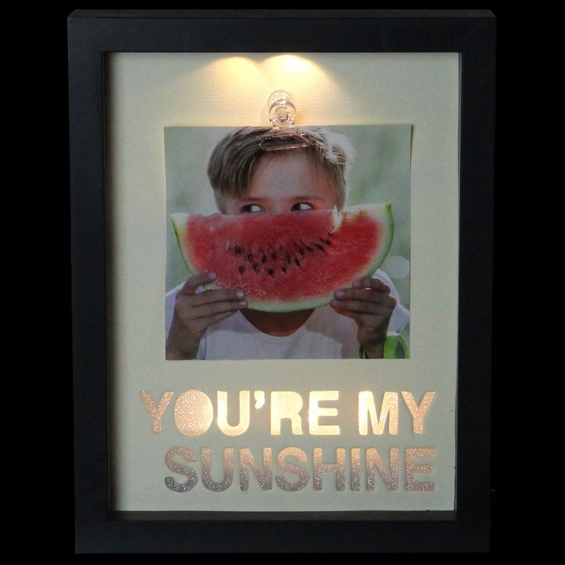 Northlight LED Lighted You're My Sunshine Picture Frame with Clip - 4" x 4", 2 of 5