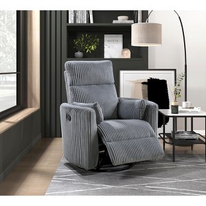PAGED Corduroy Accent Chair Modern Swivel Lounge Chair Comfortable Reading Chair with 2 Matching Lumbar Pillows for Office - 1 of 4