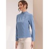 Allegra K Women's Elegant Stand Collar Long Sleeve Button Decor Office Blouse - 4 of 4