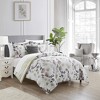 Chic Home Devon Green 8 Piece Comforter Set Reversible Watercolor Floral Print Striped Pattern Design Bed In A Bag Bedding Multi-color - image 2 of 4