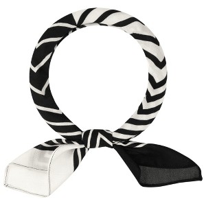INSPIRE CHIC Women's Contrast Color Symmetrical Striped Printed Square Herringbone Neck Scarves - 1 of 4
