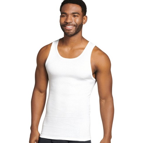 Jockey Men's 100% Cotton Big Man A-Shirt Tank - 3 Pack 2XL White