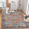 Large Area Rug 8x10 Stain Resistant Washable Vintage Rug Non Slip Non-Shedding Oriental Medallion Throw Rug Low Pile Ultra Soft Traditional Rug - 3 of 4